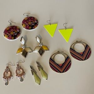 Colorful statement earring bundle
